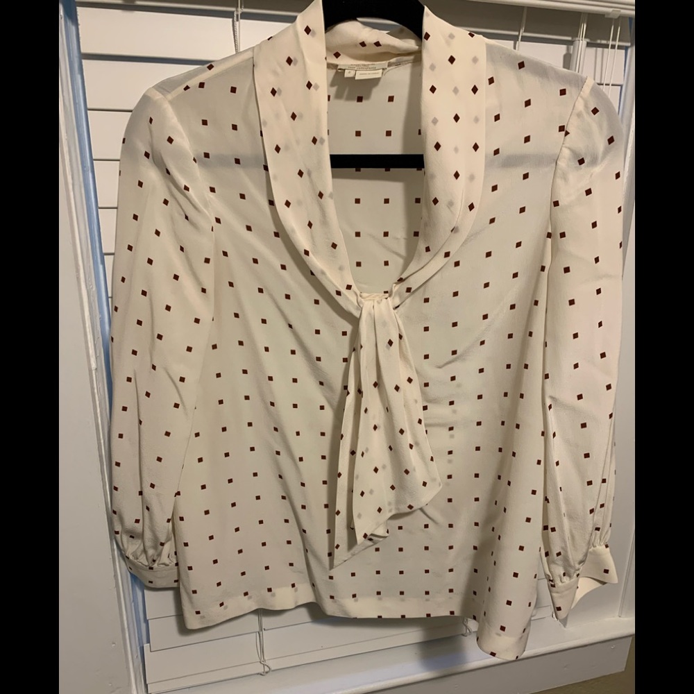 Kate Spade Cream Colored Silk Blouse, Size 2